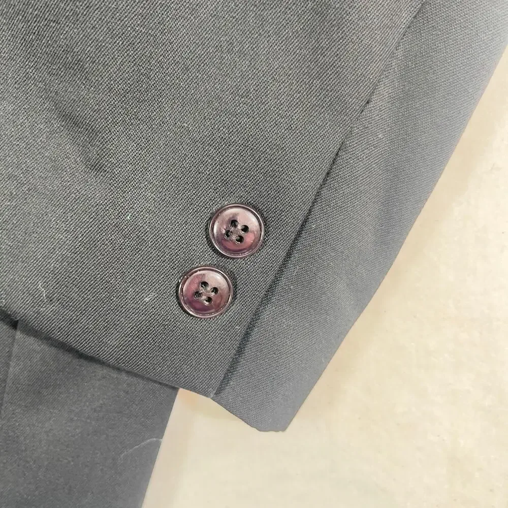 Oleg Cassini Blazer Woman Single Button Double Breasted Full Lined Black Pockets